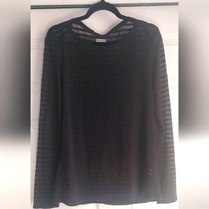 New Balance Longsleeve Striped Black Longsleeve Teeshirt Ladies XL EUC